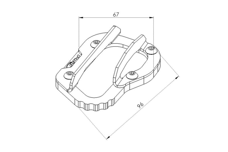 Kickstand Extension Black For Triumph Tiger 1200 Alpine/Desert 2020>2020