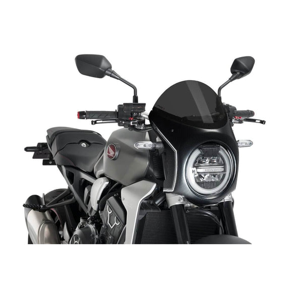 Nose Fairing Carbon Look with Dark Smoke Screen For Honda CB 1000 R 2018-2020
