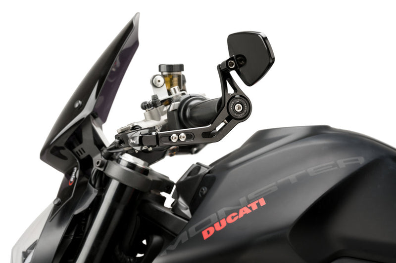 Pro Clutch Lever Protector with Mirror Black