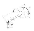 Retro Mirror Left - M10 Fitment For Aluminium