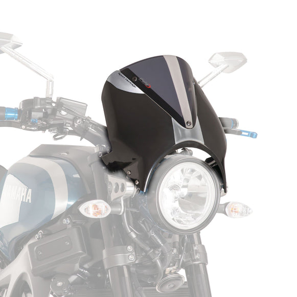 Retrovision Nose Fairing Black with Dark Smoke Screen For Yamaha XSR 700 2016-2020