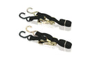 Tie Down Straps With Hooks Pair Black