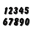 Pyramid Decals Racing Numbers Set 0-9 3D Black