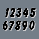 Pyramid Decals Racing Numbers Set 0-9 3D Black / White