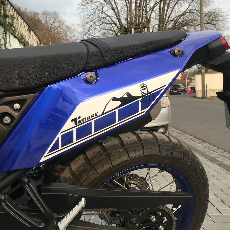 Pyramid Decals Rear Side Panel Graphic Blue For Yamaha Tenere 700 2019