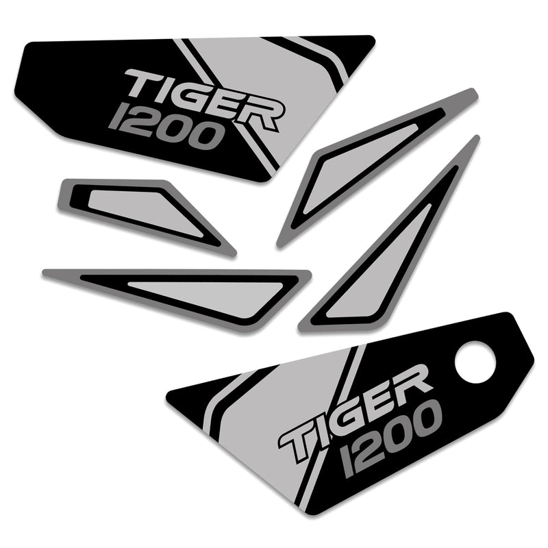 Pyramid Decals Black / Grey For Triumph Tiger 1200 GT 2022-Current - Set of 6