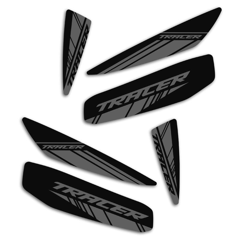 Pyramid Decals Black / Grey For Yamaha Tracer 9 2021-Current - Set of 6