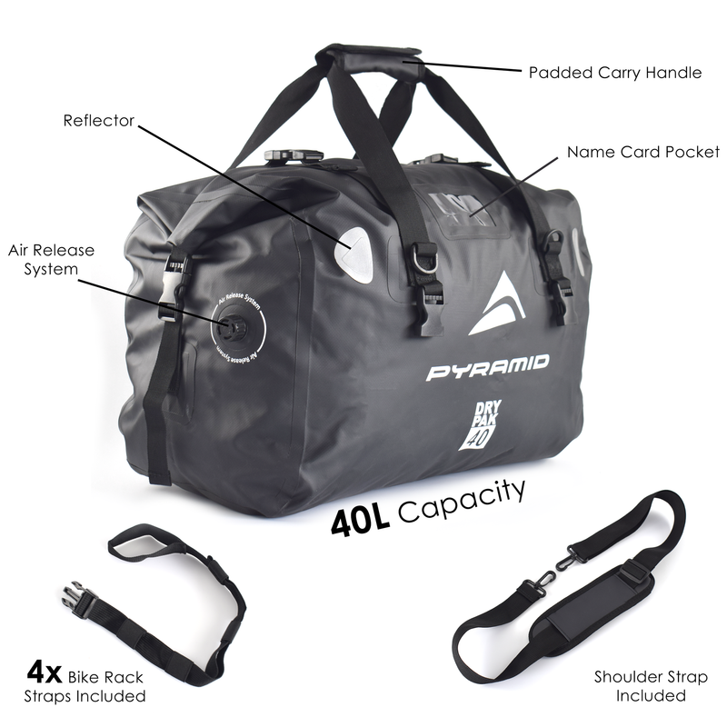 Waterproof 40L Motorcycle Duffle Bag Black