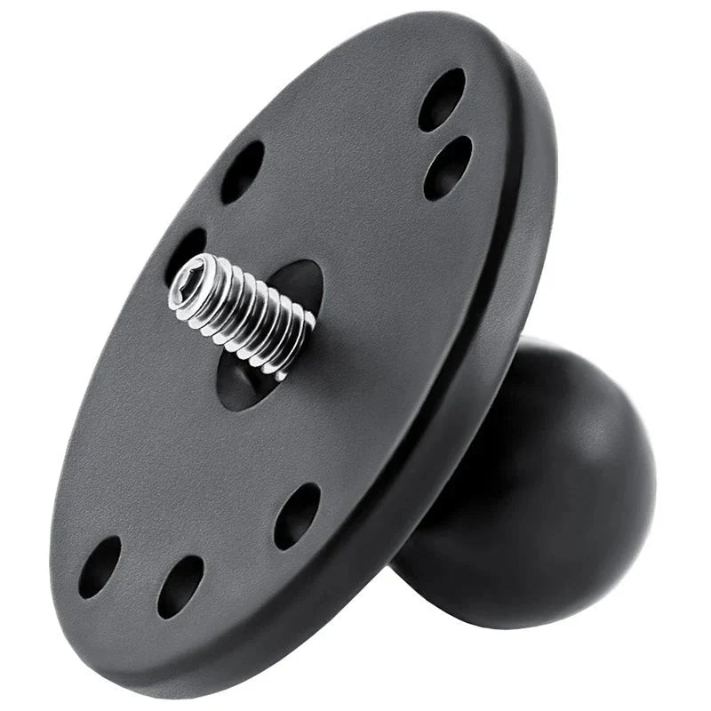 Ball Adapter With Round Plate and 1/4"-20 Threaded Stud - B Size