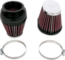 Clamp-On Air Filters Chrome / Red For Honda VT 750 C 1982-1984