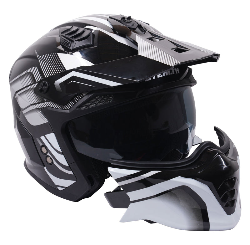 Fighter Multi Function Convertible Helmet Graphic Orbit Black / Gloss Silver