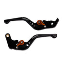 Adjustable CNC Short Lever Set Black With Gold Adjuster -