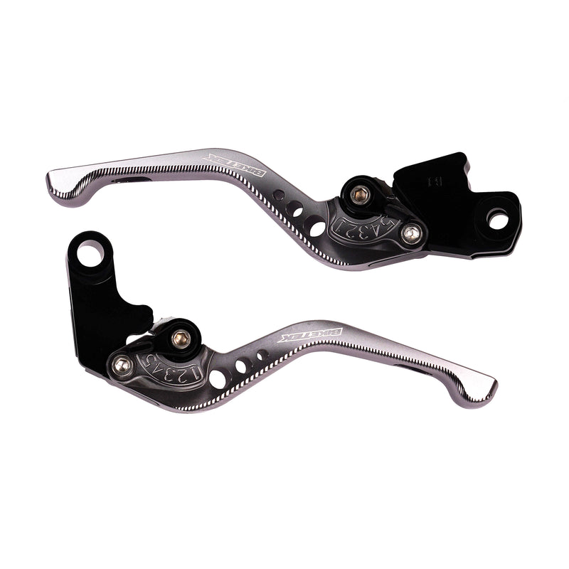 Adjustable CNC Short Lever Set Titanium With Black Adjuster -
