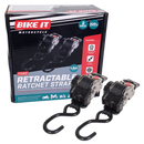 Fixed Auto Retractable Ratched Tiedowns 25mm x 1.6M 2pcs