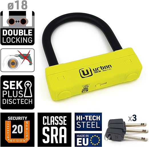 Security UR120125 Motorcycle U Lock - Security Level 20