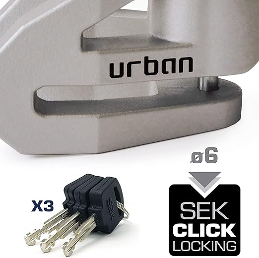 Security UR206T Motorcycle Disc Lock + Reminder Cable - Security Level 10