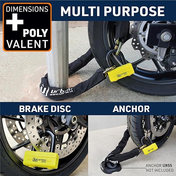 Security UR74100 100cm Motorcycle Chain + Lock - Security Level 19