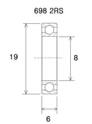 B3 Bearing - 8 X 19 X 6 MM