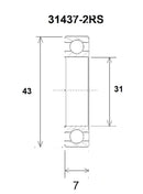 B3 Bearing - 31 X 43 X 7 MM