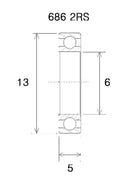 B5 Bearing - 6 X 13 X 5 MM
