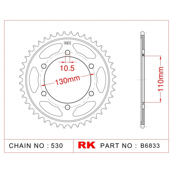 Rear Sprocket For RK-B6833-47 JTR1479 Afam 16502 JTR 479-47