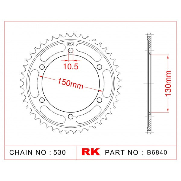 Rear Sprocket For RK-B6840-48 JTR859 Afam 12801