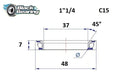 Headset Bearing - 37 X 48 X 7 MM | 45°/90°