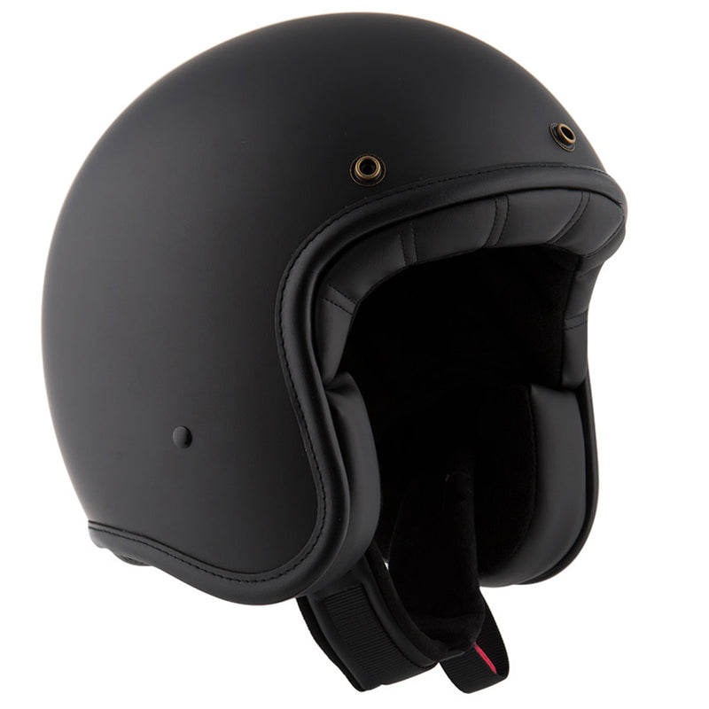 ByCity Two Strokes Open Face Helmet Full Black