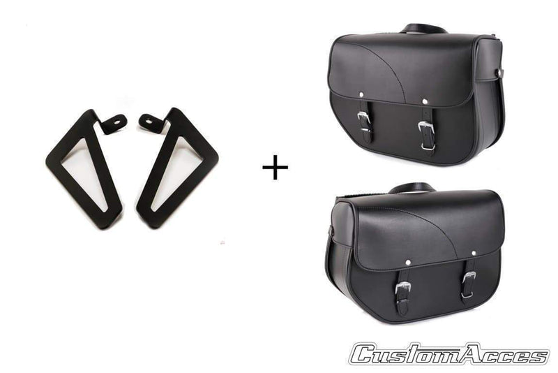 Customacces Sant Louis Saddlebags Without Metal Base Inlcudes Universal Support Black For Harley Davidson Sportster 1200 Custom XL1200C 2004-2019