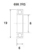 B5 Bearing - 8 X 19 X 6 MM