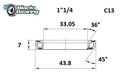Headset Bearing - 33.05 X 43.8 X 7 MM | 36°/45°