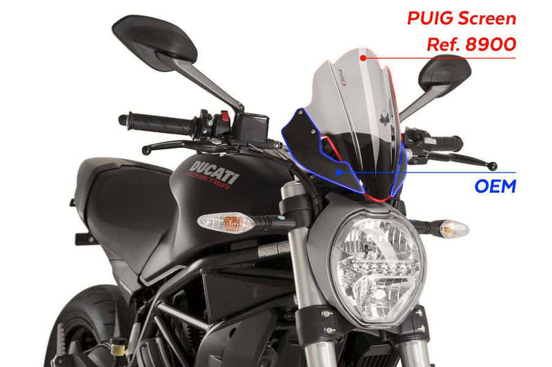Touring Screen Dark Smoke For Ducati Monster 1200 R 2016-2020