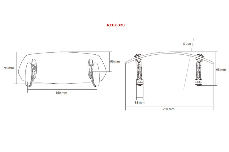 Screen Deflector (Clip On for Touring Screen) Dark Smoke
