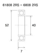 Max Bearing - 40 X 52 X 7 MM