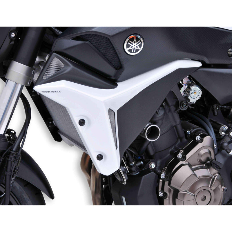 Radiator Cheeks For Met White/Matte Black (Bluish White Cocktail/Matte Black) For Yamaha MT-07 2014-2015