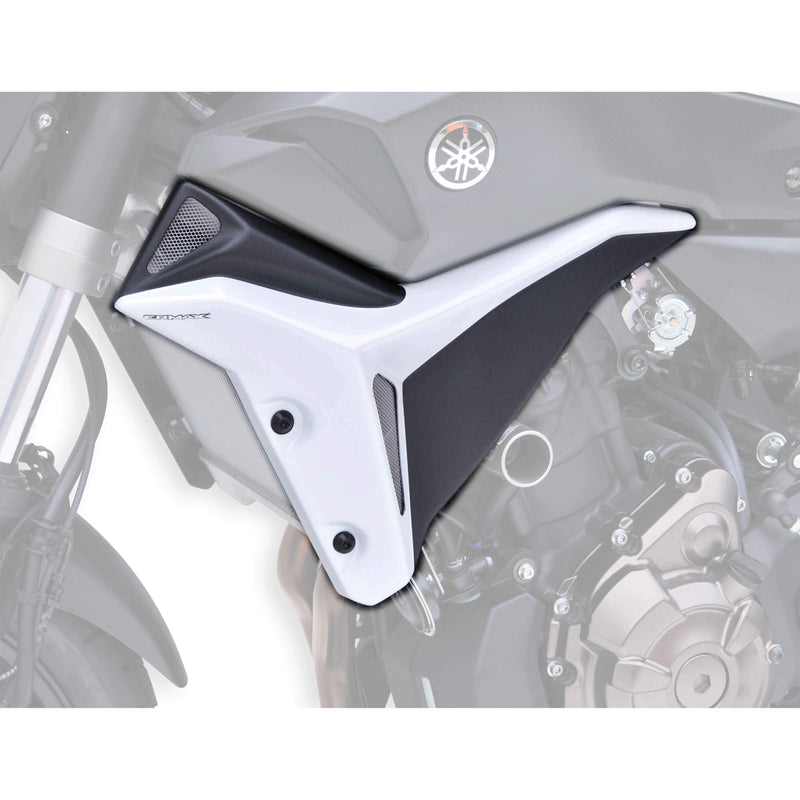 Radiator Cheeks For Met White/Matte Black (Bluish White Cocktail/Matte Black) For Yamaha MT-07 2014-2015