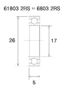 Max Bearing - 17 X 26 X 5 MM