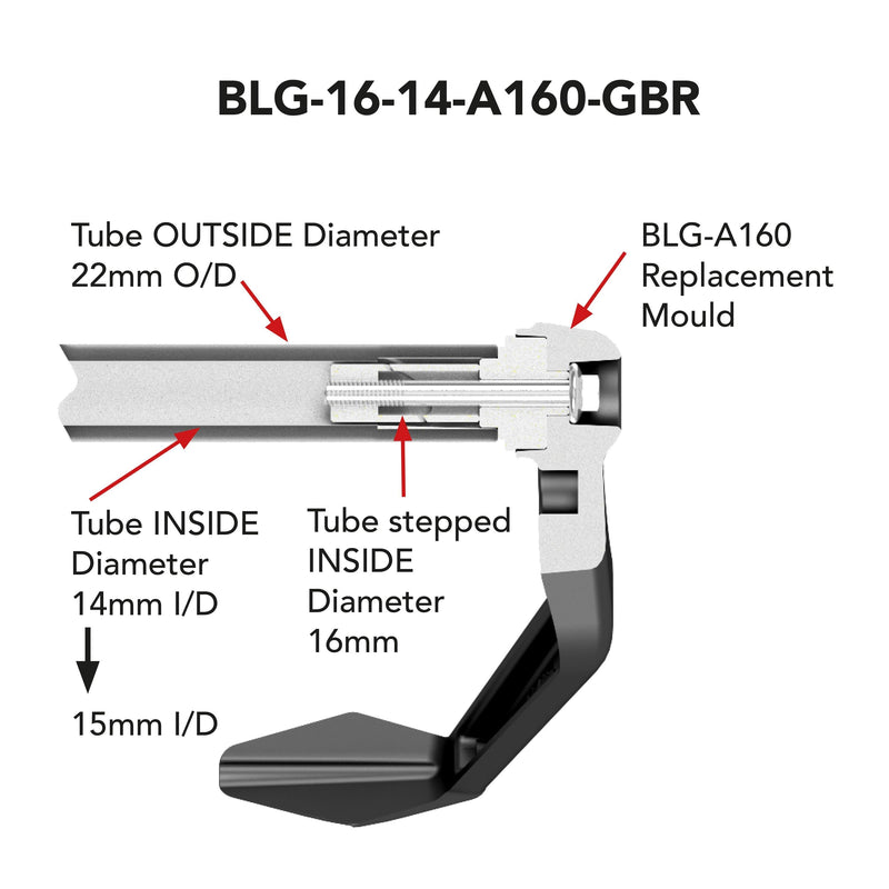 Brake Lever Guard With 16mm Bar End + 14mm Insert Black