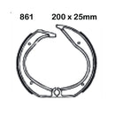 EBC 861 Motorcycle Replacement Rear Left Brake Shoes - 200 x 25mm