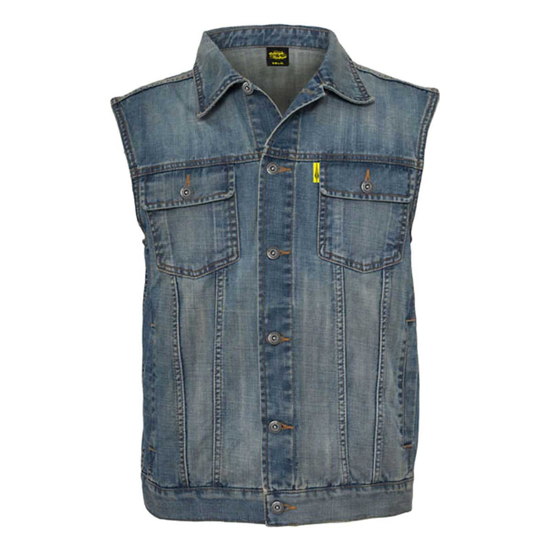 Motorcycle Storehouse Denim Vest Stonewashed Blue