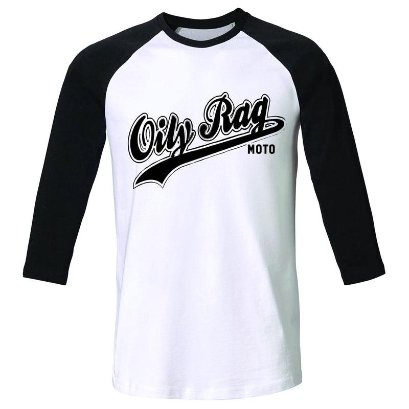 Oily Rag Clothing Moto Baseball Raglan 3/4 Sleeves T-Shirt White / Black
