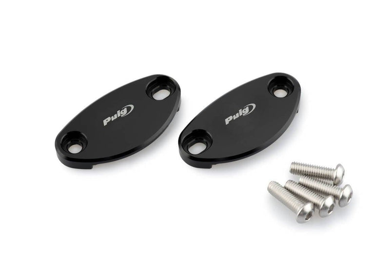 Aluminium Mirror Caps Black For Kawasaki ZX-10R 2016-2019