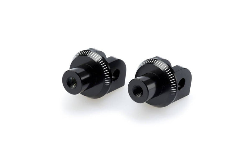 Footpeg Adaptors Rider Black Anodised Aluminium For Suzuki DL 1000 V-Strom 2014-Current
