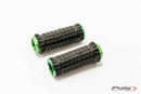 Hi-Tech R-Fighter S Footpegs Green Anodised Aluminium with Removable Black Rubber Grip