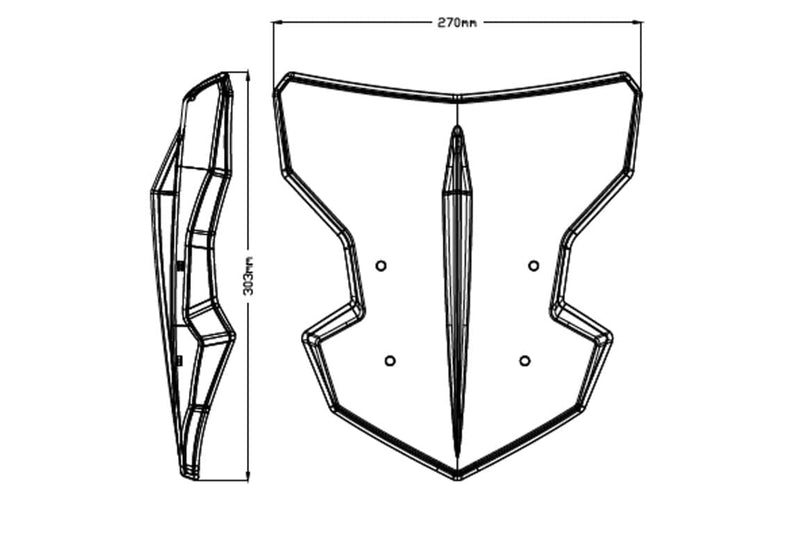 Naked Sport Screen Black (Opaque) For Yamaha MT-125 2020-Current