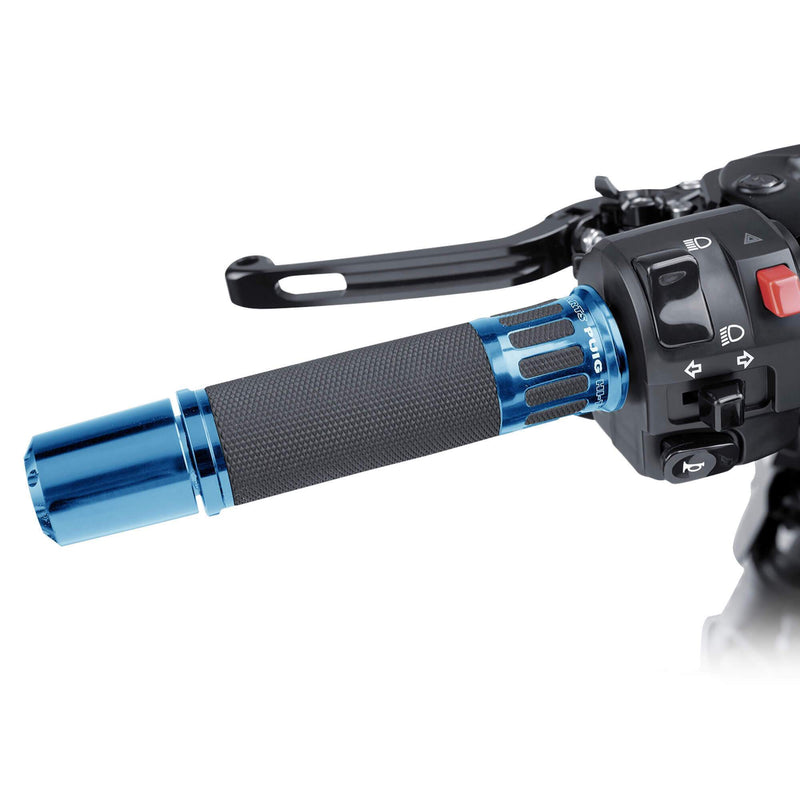 Racing Grips 119mm Length Black with Anodized Aluminium Blue Trim