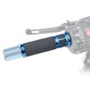 Racing Grips 119mm Length Black with Anodized Aluminium Blue Trim
