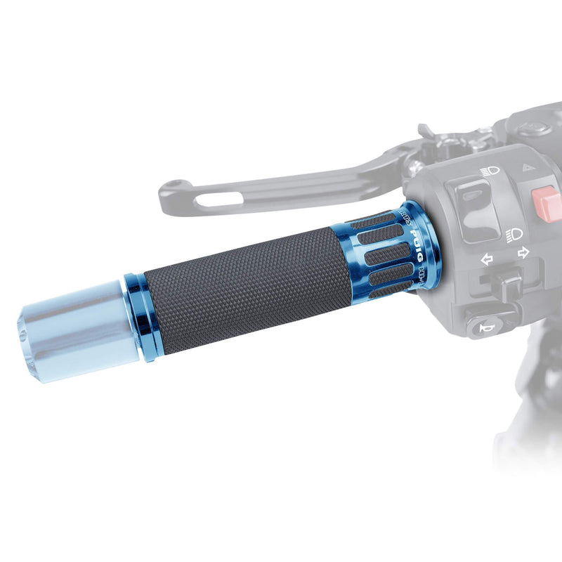 Racing Grips 119mm Length Black with Anodized Aluminium Blue Trim