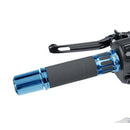 Racing Grips 123mm Length Black with Anodized Aluminium Blue Trim