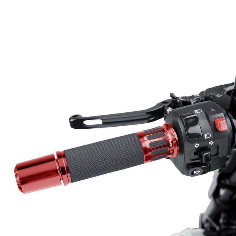 Racing Grips 123mm Length Black with Anodized Aluminium Red Trim